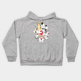 One, two, three animals for children Kids Hoodie